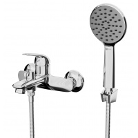 Смеситель для ванны Lemark plus Advance LM1214C, однорычажный, короткий излив, с ручной лейкой, хром