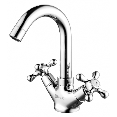 Смеситель для раковины Lemark Standard LM2107C, двухвентильный, U-излив, хром купить в интернет магазине Санрай73