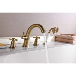 Смеситель для ванны Lemark Vintage LM2841B, встраиваемый на борт на 4 отверстия, двухвентильный