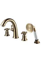 Смеситель для ванны Lemark Vintage LM2841B, встраиваемый на борт на 4 отверстия, двухвентильный
