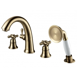 Смеситель для ванны Lemark Vintage LM2841B, встраиваемый на борт на 4 отверстия, двухвентильный