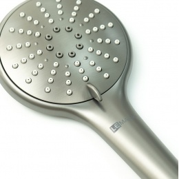 Душевой гарнитур Lemark Bronx LM3788GM, тропический душ, штанга, ручной душ, полочка, графит