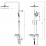Душевой гарнитур Lemark Bronx LM3788GM, тропический душ, штанга, ручной душ, полочка, графит