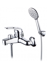 Смеситель для ванны Lemark Luna LM4134C, однорычажный, короткий излив, ручная лейка