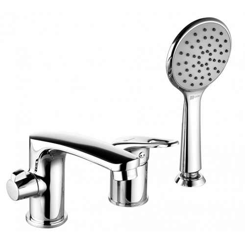 Смеситель для ванны Lemark Luna LM4147C, встраиваемый на борт на 3 отверстия, короткий излив, хром купить в интернет магазине Санрай73