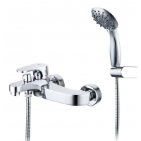 Смеситель для ванны Lemark Shift LM4334C, однорычажный, короткий излив, с ручной лейкой, хром