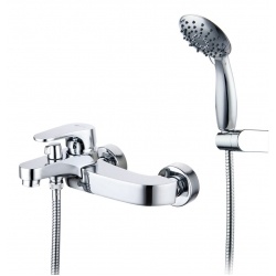 Смеситель для ванны Lemark Shift LM4334C, однорычажный, короткий излив, с ручной лейкой, хром