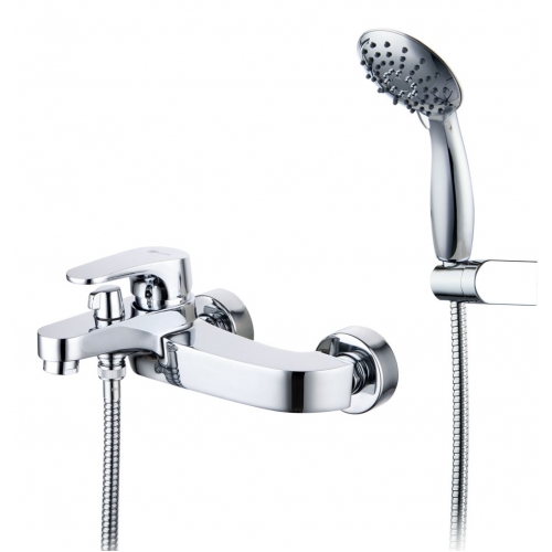 Смеситель для ванны Lemark Shift LM4334C, однорычажный, короткий излив, с ручной лейкой, хром купить в интернет магазине Санрай73