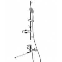 Комплект для ванны и душа Lemark LM7305C смеситель универсальный, душевая стойка, хром