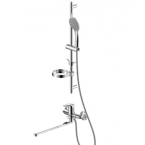 Комплект для ванны и душа Lemark LM7305C смеситель универсальный, душевая стойка, хром купить в интернет магазине Санрай73