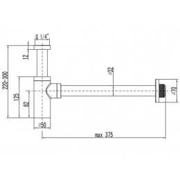 Сифон для раковины Lemark с выпуском, бутылочный, 1 1/4" х 32 мм, хром