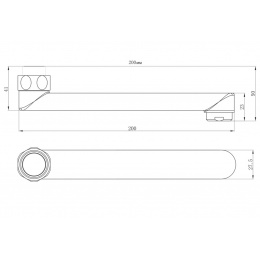 Излив плоский Lemark LM9470C для универсального смесителя, 20 см