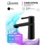 Смеситель для раковины Lemark Ladoga LMF-0712B-BL, однорычажный, средний Г-излив, черный