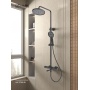 Душевая система Lemark Ladoga LMF-0726B-BL, короткий излив, тропический душ, штанга, лейка, черный