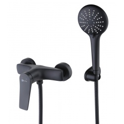 Смеситель для душа Lemark Bronx LM3703BL, однорычажный, без излива, ручной душ, черный матовый