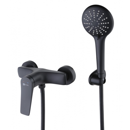 Смеситель для душа Lemark Bronx LM3703BL, однорычажный, без излива, ручной душ, черный матовый купить в интернет магазине Санрай73