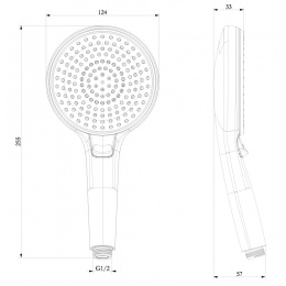 Лейка душевая LEMARK LM8126C, 3 режима, 124 мм, хром Лейка душевая LEMARK LM8126C, 3 режима, 124 мм, хром