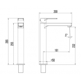 Смеситель для раковины Lemark Plus Grace LM1509C, однорычажный, высокий Г-излив, хром