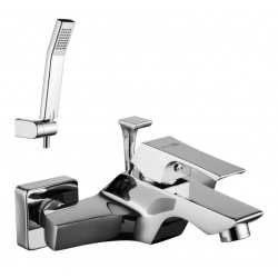 Смеситель для ванны Lemark UNIT LM4502C, однорычажный, короткий излив, с ручной лейкой