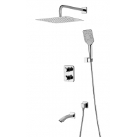 Душевой комплект Lemark Yeti LM7842C термостатический, встраиваемый, тропический душ, излив, лейка