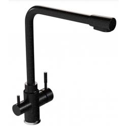 Смеситель для кухни Mixline ML-GS13 черный (308), с выходом для фильтра, высокий Г-излив
