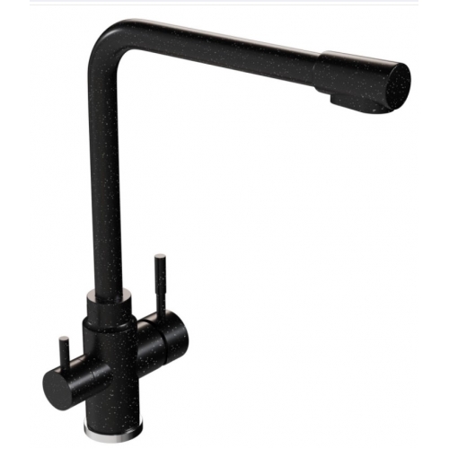 Смеситель для кухни Mixline ML-GS13 черный (308), с выходом для фильтра, высокий Г-излив купить в интернет магазине Санрай73