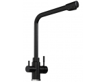 Смеситель для кухни Mixline ML-GS13 черный (308), с выходом для фильтра, высокий Г-излив