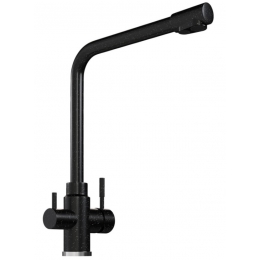 Смеситель для кухни Mixline ML-GS13 черный (308), с выходом для фильтра, высокий Г-излив