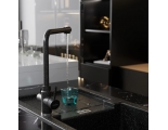 Смеситель для кухни Mixline ML-GS13 черный (308), с выходом для фильтра, высокий Г-излив