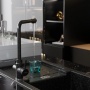 Смеситель для кухни Mixline ML-GS13 черный (308), с выходом для фильтра, высокий Г-излив