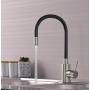 Смеситель для кухни Mixline MLSS-0325 черный гибкий силиконовый излив