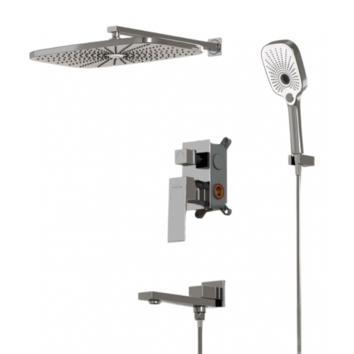 Душевая система Mixline Pure ML42-083 скрытый монтаж, поворотный излив, тропический и ручной душ, хром купить в интернет магазине Санрай73
