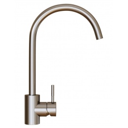 Смеситель для кухни Mixline MLSS-0303 высокий трубчатый излив, нержавеющая сталь, сатин