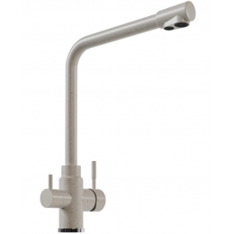Смеситель для кухни Mixline ML-GS13 белый (331), с выходом для фильтра, высокий Г-излив