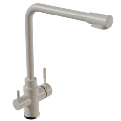 Смеситель для кухни Mixline ML-GS13 белый (331), с выходом для фильтра, высокий Г-излив