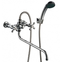 Смеситель для ванны и умывальника Профсан Стандарт-Б PSM-150-К89, двухвентильный, душ, хром