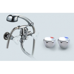 Смеситель для ванны и умывальника Профсан Стандарт-А PSM-156-04, двухвентильный, душ, хром