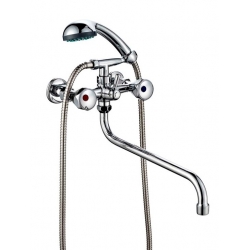 Смеситель для ванны и умывальника Профсан Стандарт-А PSM-156-04, двухвентильный, душ, хром