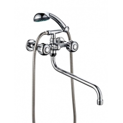 Смеситель для ванны и умывальника Профсан Стандарт-А PSM-157-30, двухвентильный, душ, хром