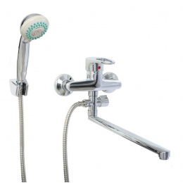 Смеситель для ванны и умывальника Профсан Евро PSM-523-084, однорычажный, душ, хром