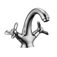 Смеситель для умывальника Rossinka Q02-61, двухвентильный, литой излив