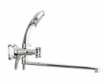 Смеситель для ванны Rossinka RS39-84, двухвентильный, длинный излив, с душевой лейкой