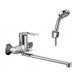 Смеситель для ванны Rossinka T40-32, однорычажный, длинный излив, с душевой лейкой