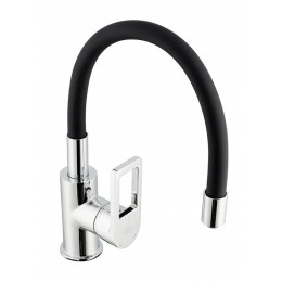 Смеситель для кухни Rossinka Z35-35U-Black однорычажный, гибкий черный излив