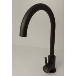 Смеситель для кухни Sanday SD390-26, однорычажный, высокий излив, темно-серый