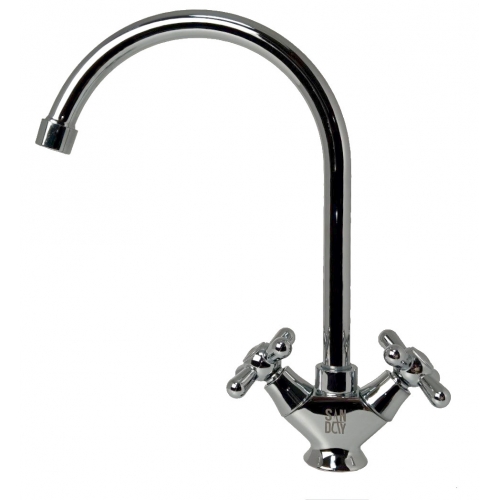 Смеситель для кухни Sanday SD47986, двухвентильный, высокий излив купить в интернет магазине Санрай73