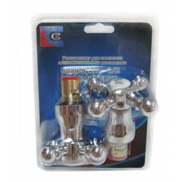 Ремкомплект СТК / Santrek Aqua 1/2" комплект кран-букс с маховиками крест, пластик, хром