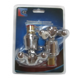 Ремкомплект СТК / Santrek Aqua 1/2" комплект кран-букс с маховиками, крест, пластик, хром