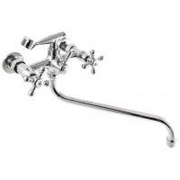 Смеситель для ванны Santrek Aqua 300 Classic SL592 двухвентильный, ручной душ, длинный S-излив, хром