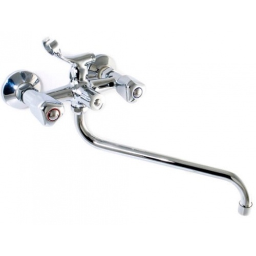 Смеситель для ванны Santrek Aqua 310 Classic SL537 двухвентильный, ручной душ, длинный S-излив, хром купить в интернет магазине Санрай73